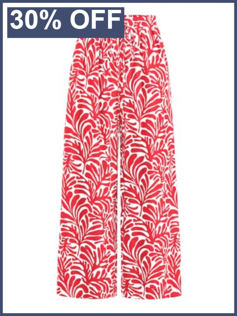Womens Floral Wide Leg Palazzo Pants Elastic High Waist Lightweight Lounge